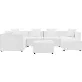 Saybrook Outdoor 7 Piece Sectional Sofa in White All Weather Fabric