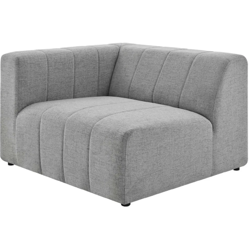 Bartlett Left Arm Chair in Channel Tufted Light Gray Fabric