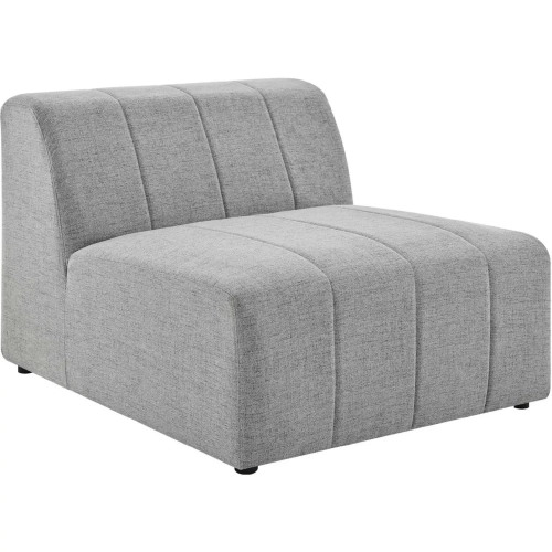 Bartlett Armless Chair in Channel Tufted Light Gray Fabric