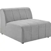 Bartlett Armless Chair in Channel Tufted Light Gray Fabric