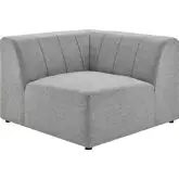 Bartlett Corner Chair in Channel Tufted Light Gray Fabric