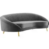 Camber Sofa in Channel Tufted Performance Gray Velvet