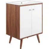 Transmit 24" Bathroom Vanity in Walnut & White