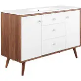 Transmit 48" Single Sink Bathroom Vanity in Walnut & White