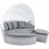 Scottsdale Canopy Outdoor Daybed in Light Gray & Gray Fabric