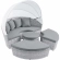 Scottsdale Canopy Outdoor Daybed in Light Gray & Gray Fabric