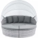 Scottsdale Canopy Outdoor Daybed in Light Gray & Gray Fabric