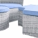 Scottsdale Canopy Outdoor Daybed in Light Gray & Light Blue Fabric