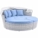 Scottsdale Canopy Outdoor Daybed in Light Gray & Light Blue Fabric