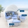 Scottsdale Canopy Outdoor Daybed in Light Gray & Light Blue Fabric