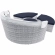 Scottsdale Canopy Outdoor Daybed in Light Gray & Navy Blue Fabric