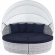 Scottsdale Canopy Outdoor Daybed in Light Gray & Navy Blue Fabric
