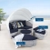 Scottsdale Canopy Outdoor Daybed in Light Gray & Navy Blue Fabric