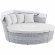 Scottsdale Canopy Outdoor Daybed in Light Gray & White Fabric