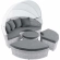 Scottsdale Canopy Outdoor Daybed in Light Gray & Gray Sunbrella&reg;