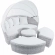 Scottsdale Canopy Outdoor Daybed in Light Gray & White Sunbrella&reg;