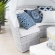 Scottsdale Canopy Outdoor Daybed in Light Gray & White Sunbrella&reg;