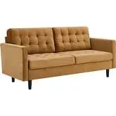 Exalt Sofa in Tufted Cognac Performance Velvet