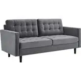 Exalt Sofa in Tufted Gray Performance Velvet