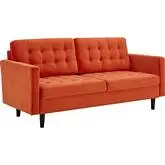 Exalt Sofa in Tufted Orange Performance Velvet