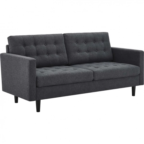 Exalt Sofa in Tufted Charcoal Gray Fabric