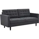 Exalt Sofa in Tufted Charcoal Gray Fabric