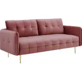 Cameron Sofa in Tufted Dusty Rose Performance Velvet