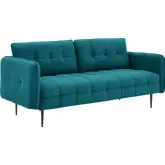 Cameron Sofa in Tufted Teal Fabric