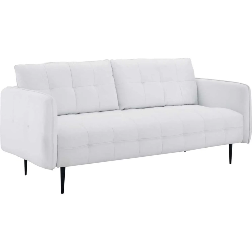 Cameron Sofa in Tufted White Fabric