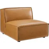 Restore Sectional Sofa Armless Chair Tan Vegan Leather