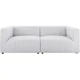 Bartlett 2 Piece Loveseat in Channel Tufted Ivory Fabric