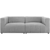 Bartlett 2 Piece Loveseat in Channel Tufted Light Gray Fabric