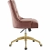 Regent Office Chair in Tufted Dusty Rose Velvet & Gold