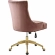 Regent Office Chair in Tufted Dusty Rose Velvet & Gold