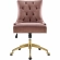 Regent Office Chair in Tufted Dusty Rose Velvet & Gold