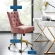 Regent Office Chair in Tufted Dusty Rose Velvet & Gold