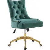 Regent Office Chair in Tufted Teal Velvet & Gold