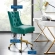 Regent Office Chair in Tufted Teal Velvet & Gold