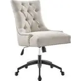 Regent Office Chair in Tufted Beige Fabric & Black