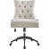 Regent Office Chair in Tufted Beige Fabric & Black