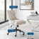 Regent Office Chair in Tufted Beige Fabric & Black