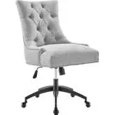 Regent Office Chair in Tufted Light Gray Fabric & Black