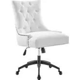 Regent Office Chair in Tufted White Fabric & Black