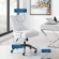 Regent Office Chair in Tufted White Fabric & Black