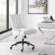 Regent Office Chair in Tufted White Fabric & Black