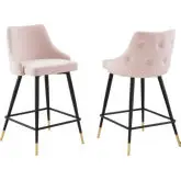 Adorn Counter Stool in Pink Velvet (Set of 2)