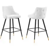 Adorn Bar Stool in White Velvet (Set of 2)