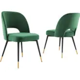 Rouse Dining Chair in Emerald Green Performance Velvet (Set of 2)