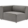 Mingle Left Arm Chair Sectional Sofa Unit in Gray Vegan Leather