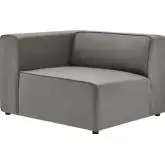 Mingle Left Arm Chair Sectional Sofa Unit in Gray Vegan Leather